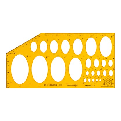 Artikelbild für ARISTO Zeichenschablone ISOMETRIC orange, Artikelnummer 143978