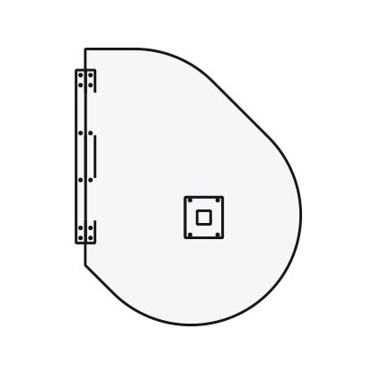 Artikelbild 2 für HAMMERBACHER Anbautisch höhenverstellbar Akandia lichtgrau, silber Tropfenform 103,0 x 80,0 x 68,0 - 76,0 cm, Artikelnummer 151967