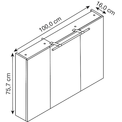 Artikelbild 2 für MÖBELPARTNER Spiegelschrank Dorina 124889 weiß glanz 100,0 x 16,0 x 75,7 cm, Artikelnummer 672871