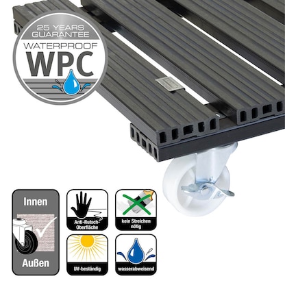 Artikelbild 5 für WAGNER® design yourself Pflanzenroller WPC GH 0540 Kunststoff anthrazit quadratisch 38,5 x 11,2 cm, 1 St., Artikelnummer 418667