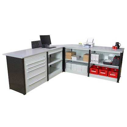 Artikelbild 3 für SCHULTE Thekenmodul MULTIplus Startmodul gerade, ohne Arbeitsplatte, lichtgrau, schwarz 105,6 x 78,0 x 100,7 cm, Artikelnummer 627279