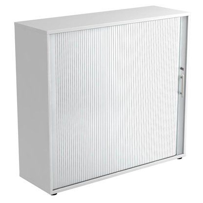 Artikelbild für HAMMERBACHER Rollladenschrank weiß, silber 2 Fachböden 120,0 x 40,0 x 110,0 cm, Artikelnummer 195747