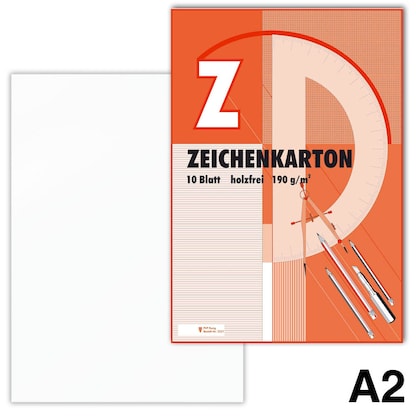 Artikelbild für Zeichenkarton DIN A2 190 g/qm, 10 Blatt, 1 Block, Artikelnummer 884318
