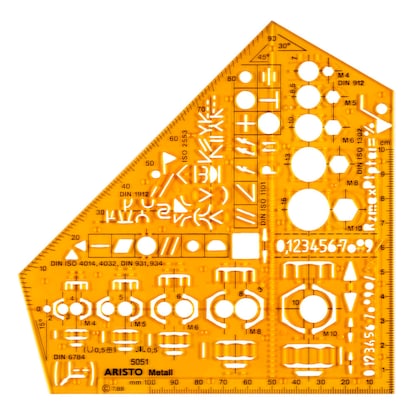 Artikelbild für ARISTO Zeichenschablone gelb, Artikelnummer 144039