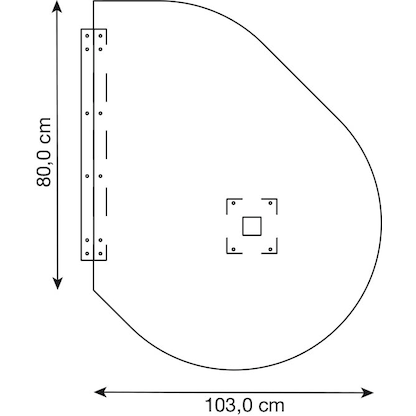 Artikelbild 2 für HAMMERBACHER Anbautisch höhenverstellbar Akandia ahorn, silber Tropfenform 103,0 x 80,0 x 68,0 - 76,0 cm, Artikelnummer 151577