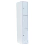 Artikelbild 1 für LÜLLMANN Schließfachschrank signalweiß 520317, 3 Schließfächer 31,5 x 50,0 x 180,0 cm, Artikelnummer 185688