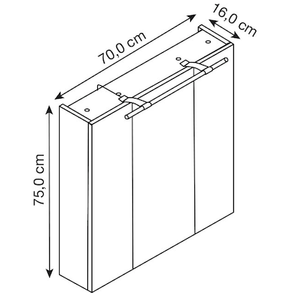 Artikelbild 2 für MÖBELPARTNER Spiegelschrank Dorina 125523 weiß glanz 70,0 x 16,0 x 75,7 cm, Artikelnummer 672883