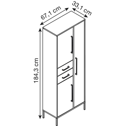 Artikelbild 2 für MÖBELPARTNER Garderobenschrank Kent, 701758 dunkelgrün 7 Fachböden 67,1 x 33,1 x 184,3 cm, Artikelnummer 785594
