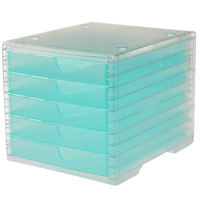 Artikelbild 3 für styro Schubladenbox styroswingbox light aqua 275-8430.25224, DIN A4 mit 5 Schubladen, 1 St., Artikelnummer 821872
