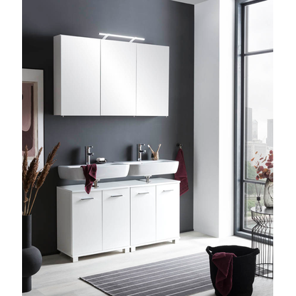 Artikelbild 4 für MÖBELPARTNER Spiegelschrank Dorina 132253 weiß glanz 120,0 x 16,0 x 75,7 cm, Artikelnummer 672893