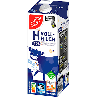 Artikelbild 2 für GUT&GÜNSTIG H-Vollmilch Milch 3,5 % 12x 1,0 l, Artikelnummer 545359