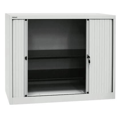 Artikelbild für BISLEY Rollladenschrank lichtgrau 2 Fachböden 120,0 x 43,0 x 103,0 cm, Artikelnummer 924191