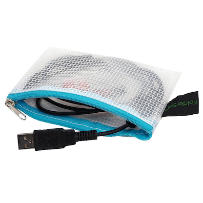 Artikelbild für FolderSys Reißverschlussbeutel DIN A7 transparent/hellblau 0,20 cm, 1 St., Artikelnummer 592883