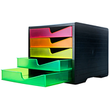 Artikelbild 1 für styro Schubladenbox styroswingbox NEONline neon multi-color 275-8430.2691, DIN A4 mit 5 Schubladen, 1 St., Artikelnummer 821907