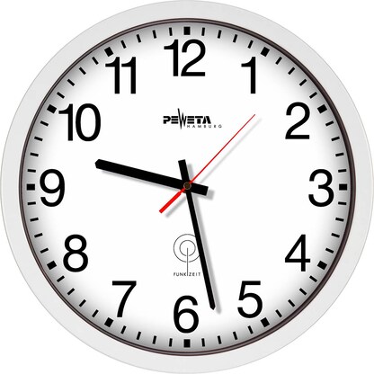 Artikelbild für PEWETA Funkwanduhr weiß Kunststoff, Ø 35,0 cm, Artikelnummer 173288