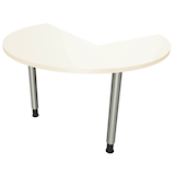 Artikelbild 1 für fm Konferenztisch fastline weiß rund, Rundrohr silber, 120,0 x 120,0 x 62,0 - 85,0 cm, Artikelnummer 334454