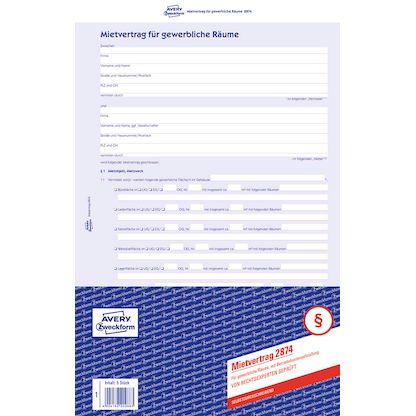 Artikelbild 2 für AVERY Zweckform Mietverträge für Gewerberäume, 5 St., Artikelnummer 750473