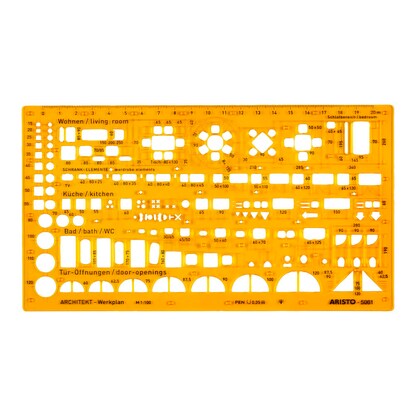 Artikelbild für ARISTO Zeichenschablone gelb, Artikelnummer 144109