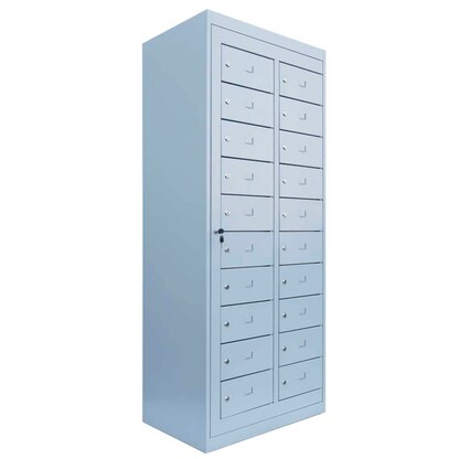 Artikelbild für LÜLLMANN Schließfachschrank lichtgrau 526300, 20 Schließfächer 74,0 x 50,0 x 180,0 cm, Artikelnummer 186159