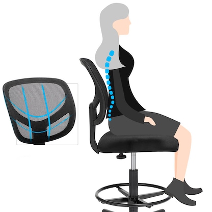 Artikelbild 5 für SONGMICS Arbeitsdrehstuhl schwarz, Artikelnummer 262879