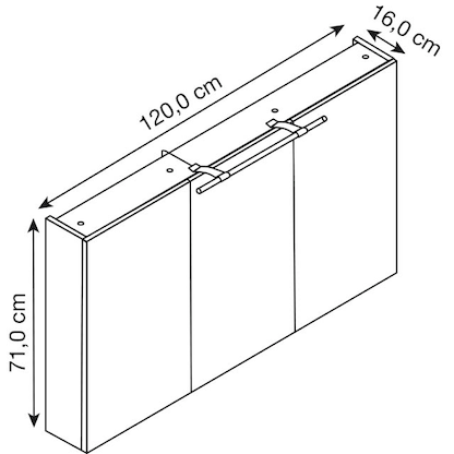 Artikelbild 2 für MÖBELPARTNER Spiegelschrank Dorina 132253 weiß glanz 120,0 x 16,0 x 75,7 cm, Artikelnummer 672893