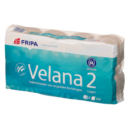 Artikelbild 5 für FRIPA Toilettenpapier Velana 2-lagig Recyclingpapier, 8 Rollen, Artikelnummer 773368