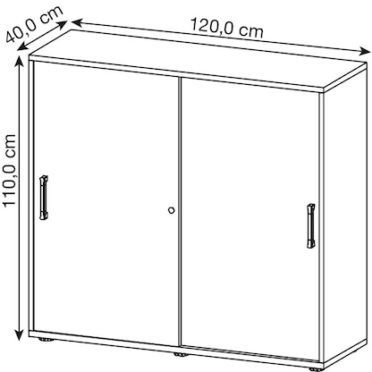 Artikelbild 2 für HAMMERBACHER Schiebetürenschrank, V1753S/6/6/RE buche 2 Fachböden 120,0 x 40,0 x 110,0 cm, Artikelnummer 978122