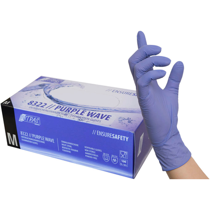 Artikelbild für NITRAS MEDICAL unisex Einmalhandschuhe PURPLE WAVE lila Größe M, 100 St., Artikelnummer 684813
