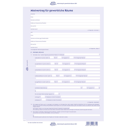 Artikelbild 5 für AVERY Zweckform Mietverträge für Gewerberäume, 5 St., Artikelnummer 750473