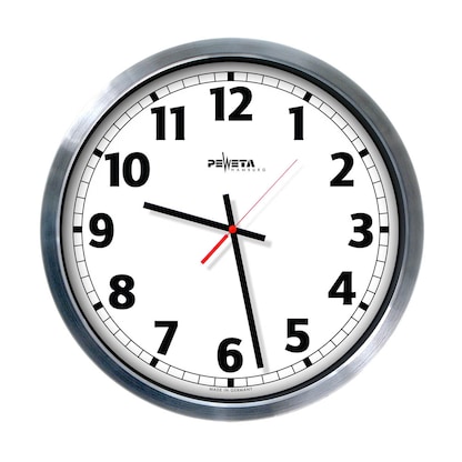 Artikelbild für PEWETA Funkwanduhr weiß silber Aluminium, Ø 50,0 cm, Artikelnummer 173528