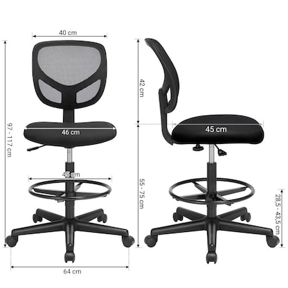 Artikelbild 6 für SONGMICS Arbeitsdrehstuhl schwarz, Artikelnummer 262879
