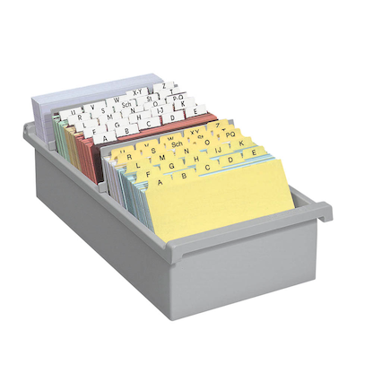 Artikelbild für HAN Karteikasten DIN A6 für 1.300 Karteikarten grau ohne Deckel, Artikelnummer 184168