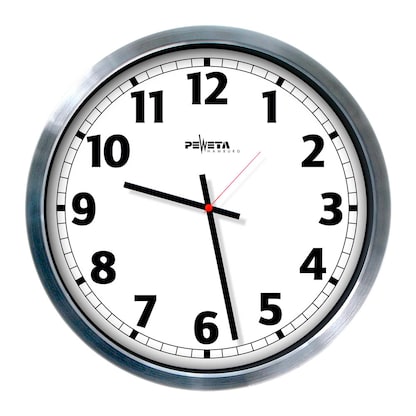 Artikelbild für PEWETA Funkwanduhr weiß silber Aluminium, Ø 50,0 cm, Artikelnummer 173538