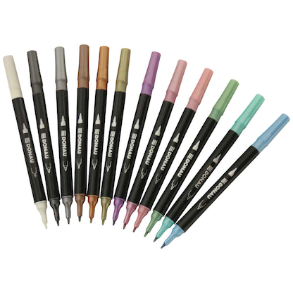 Artikelbild für DONAU Dual Brush-Pens farbsortiert, 12 St., Artikelnummer 694549