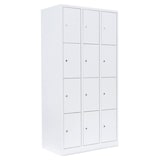 Artikelbild 1 für LÜLLMANN Schließfachschrank signalweiß 520437, 12 Schließfächer 88,5 x 50,0 x 180,0 cm, Artikelnummer 830873