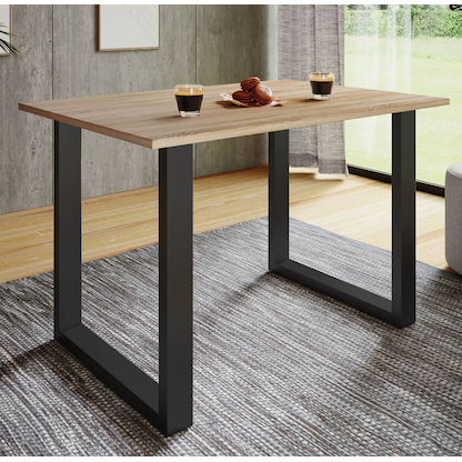 Artikelbild 3 für VCM my home Esstisch Xona sonoma-eiche rechteckig, U-Fuß schwarz, 110,0 x 50,0 x 76,0 cm, Artikelnummer 526184