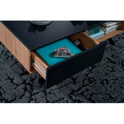 Artikelbild 6 für WOHNLING Couchtisch rechteckig MDF-Platte schwarz, eiche 60,0 x 110,0 x 38,0 cm, 1 St., Artikelnummer 166187