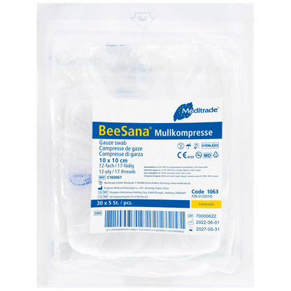 Artikelbild für Meditrade® Mull-Kompressen BeeSana® 1063 weiß 10,0 x 10,0 cm, 150 St., Artikelnummer 242481
