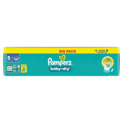 Artikelbild 7 für Pampers® Windeln baby-dry™ BIG PACK Gr. 5+ (12-17 kg) für Babys und Kleinkinder, 50 St., Artikelnummer 585319