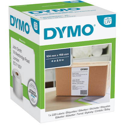 Artikelbild 2 für DYMO Etikettenrolle für Etikettendrucker S0904980 weiß, 104,0 x 159,0 mm, 1 x 220 Etiketten, Artikelnummer 471789