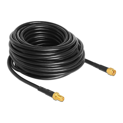 Artikelbild 2 für DeLOCK SMA-Stecker/SMA-Buchse Antennenkabel CFD/RF200 low loss 15,0 m schwarz, 1 St., Artikelnummer 895514