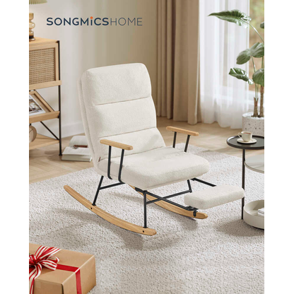 Artikelbild 5 für SONGMICS Schaukelstuhl creme schwarz, natur Metall 58,0 x 97,0/151,0 x 100,0 cm, 1 St., Artikelnummer 760767