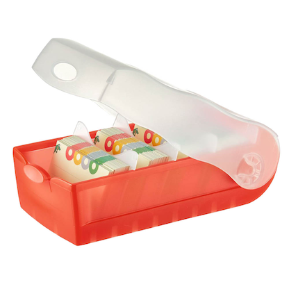 Artikelbild für HAN Croco Karteikasten DIN A8 für 500 Karteikarten rot mit Deckel, Artikelnummer 572479