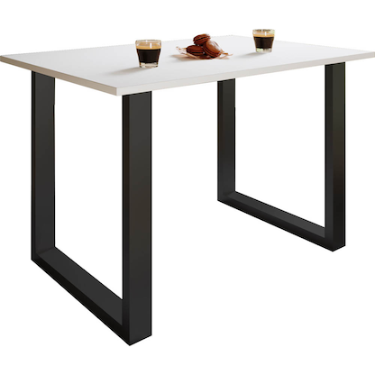 Artikelbild für VCM my home Esstisch Xona weiß quadratisch, U-Fuß schwarz, 80,0 x 80,0 x 76,0 cm, Artikelnummer 526683