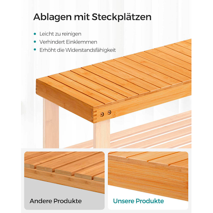 Artikelbild 6 für SONGMICS Schuhbank LBS04N natur Holz 70,1 cm, Artikelnummer 262349