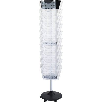 Artikelbild für helit Prospektständer drehbar the giant grid transparent DIN A4 30 Fächer 43,0 x 43,0 x 177,0 cm, 1 St., Artikelnummer 576292