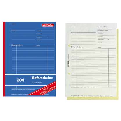 Artikelbild für herlitz Lieferschein mit Empfangsschein Formularbuch 204, 1 St., Artikelnummer 402034