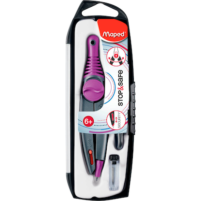 Artikelbild 3 für maped Zirkel STOP&SAFE blau, lila oder rot, 1 St., Artikelnummer 701643