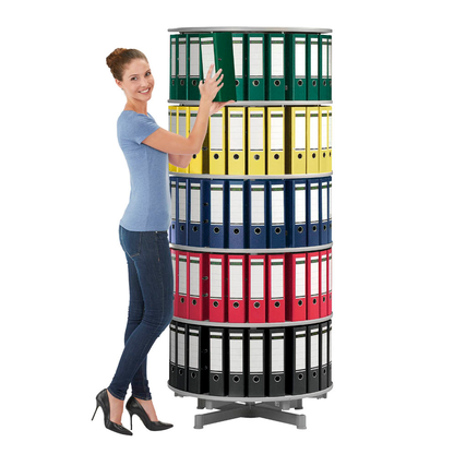 Artikelbild 3 für reef Ordnerdrehsäule hellgrau bis zu 120 Ordner, Komplett drehbar, H: 193,0 cm, Artikelnummer 167452