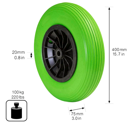 Artikelbild 2 für WAGNER® design yourself Schubkarrenrad Vollgummi RO 8402 grün, Artikelnummer 419399